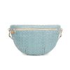 Clearance Grande Fanny In Sunbleached Sky Blue Woven Shoulder Bags