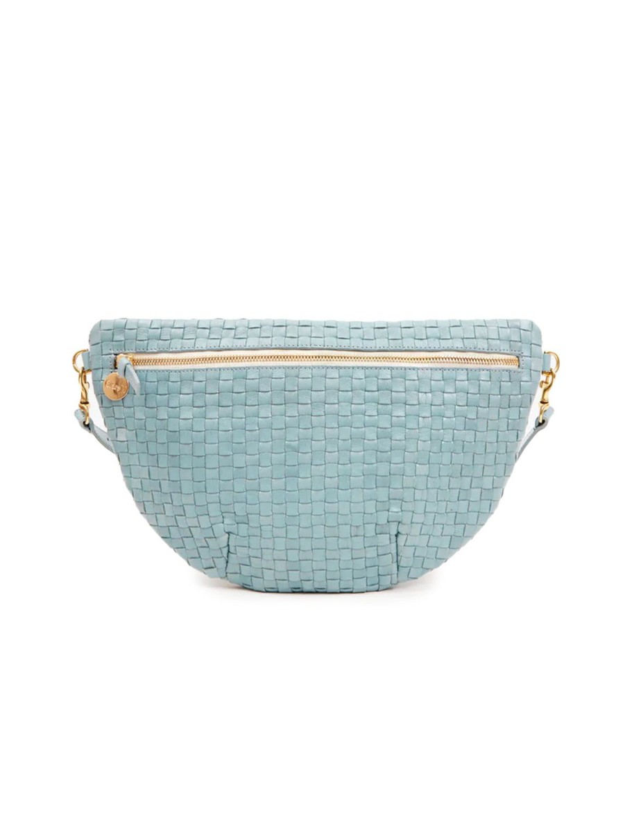 Clearance Grande Fanny In Sunbleached Sky Blue Woven Shoulder Bags