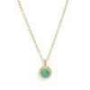 Best Turquoise Circle Drop Necklace In Gold Delicate