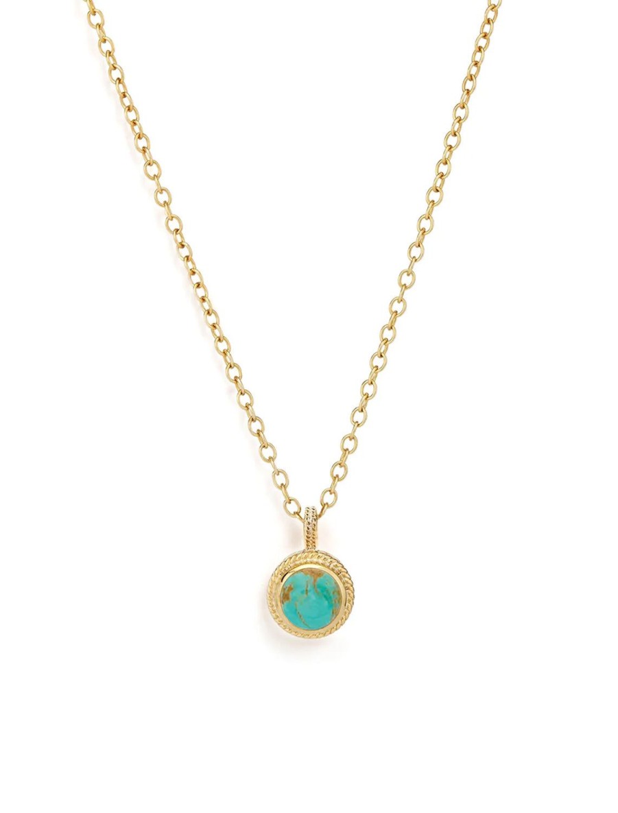 Best Turquoise Circle Drop Necklace In Gold Delicate