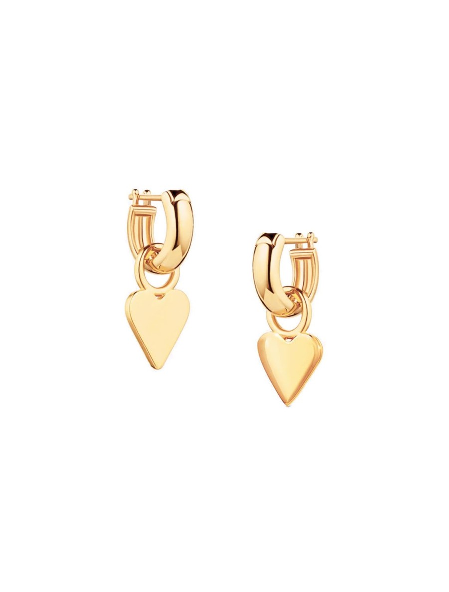 Online Petite Heart Earrings In Gold Hoops