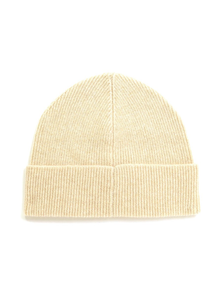 Clearance Ribbed Turnback Hat In Oatmeal Hats