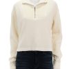 Wholesale Sherpa 1/4 Zip Sweatshirt In Cream Lounge Tops + Sweatshirts