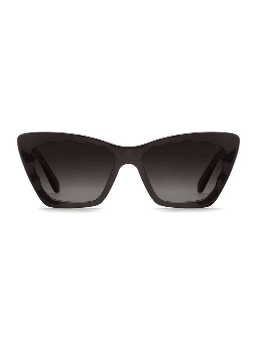 New Brigitte In Black And Black Crystal Sunglasses