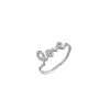 New Love Script Ring In White Gold Statement