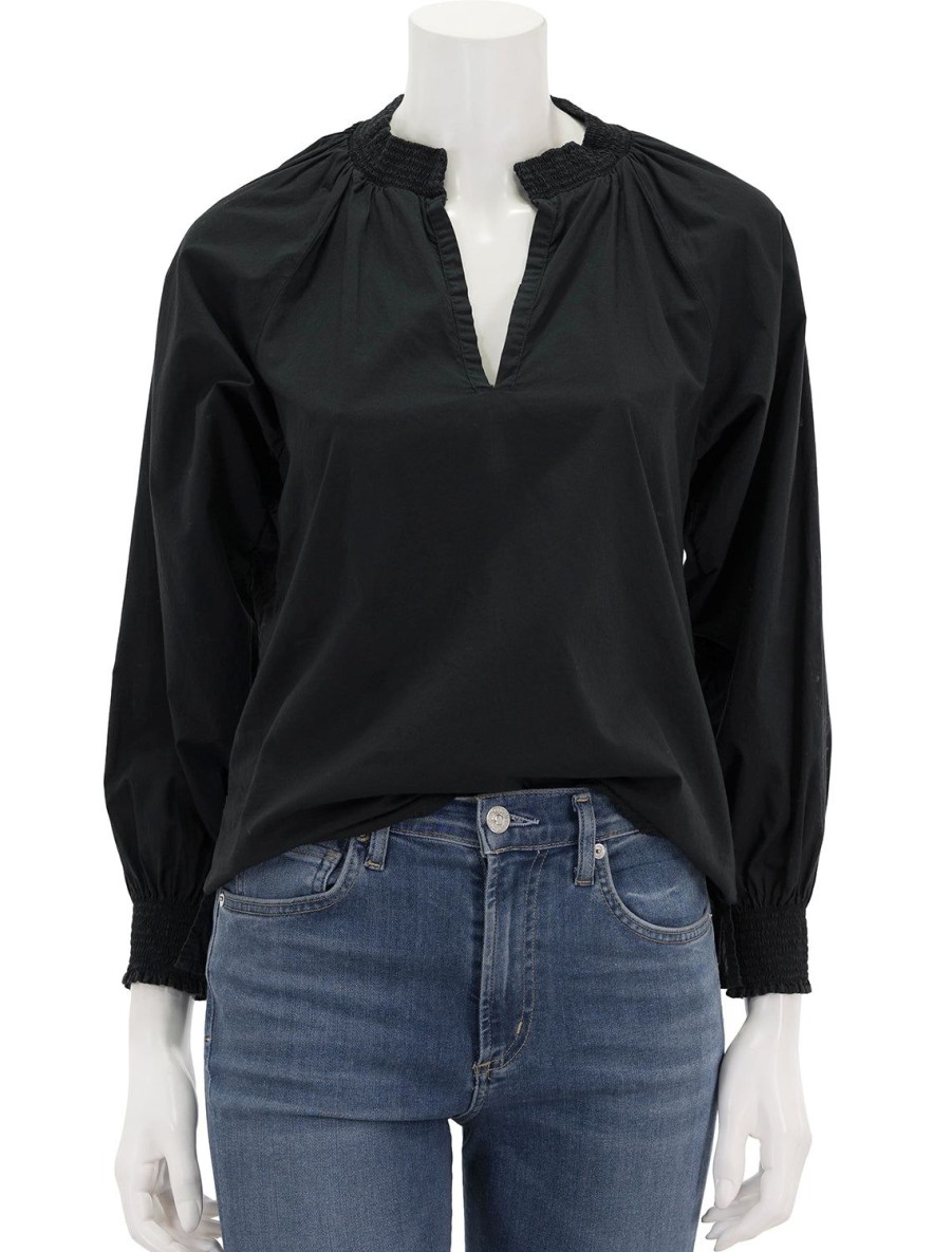 Online Estelle Peasant Blouse In Black Blouses