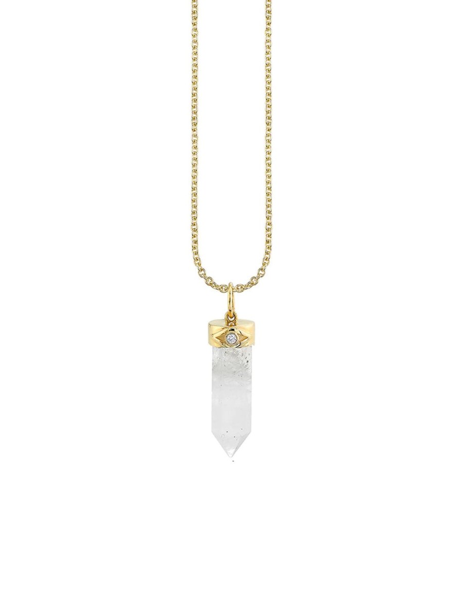 Clearance Long Carved Moonstone Necklace Delicate