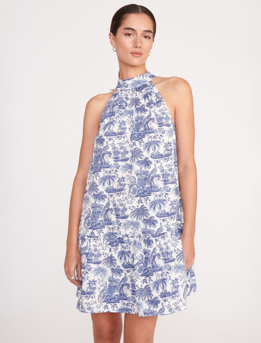 Hot Marlowe Dress In Blue Toile Printed Dresses