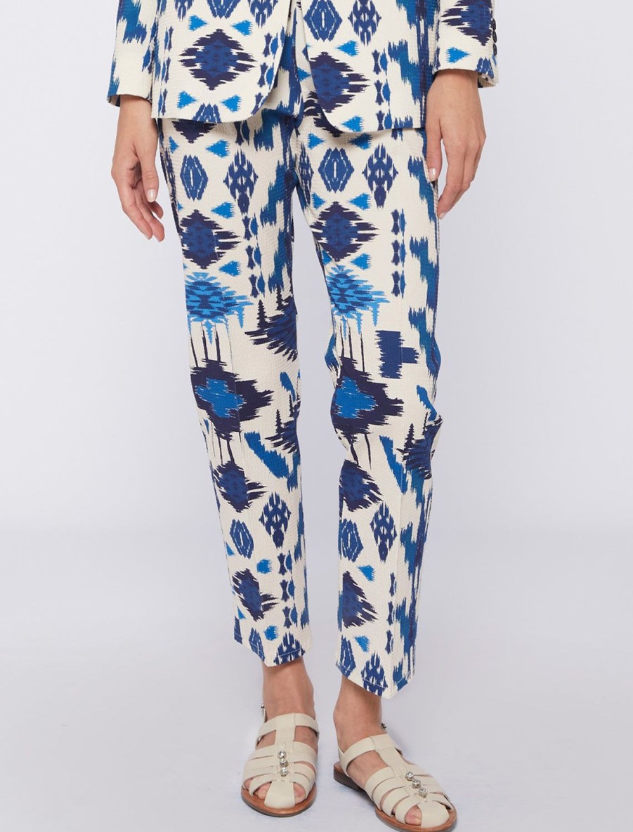 Clearance Clarise Pant In Blue Ikat Pants