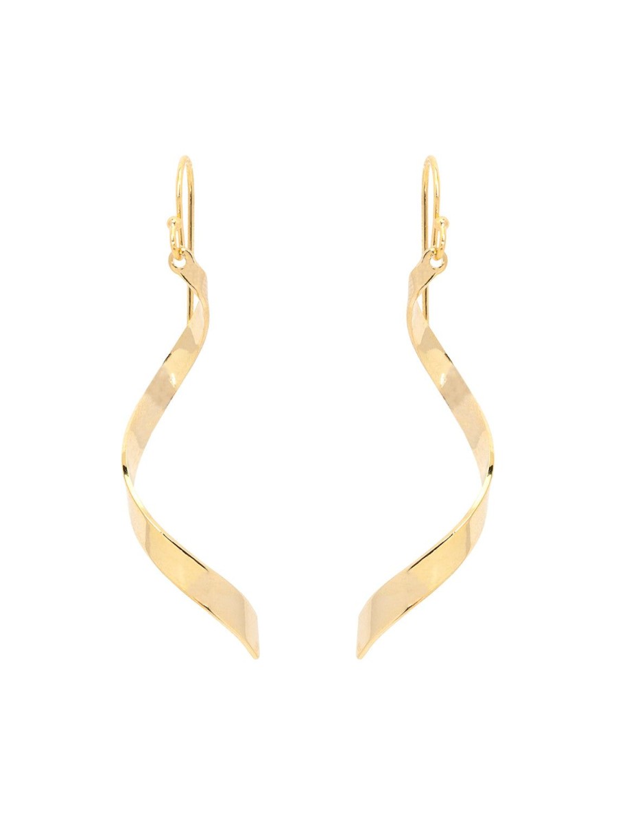 Hot Gold Ribbon Twist Earrings Drops