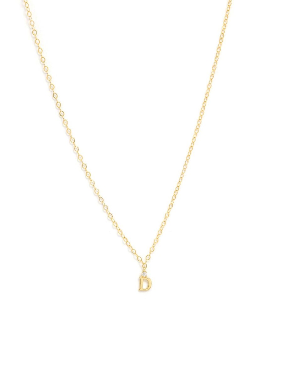 Clearance Initial And Cz Necklace In Gold | D Delicate