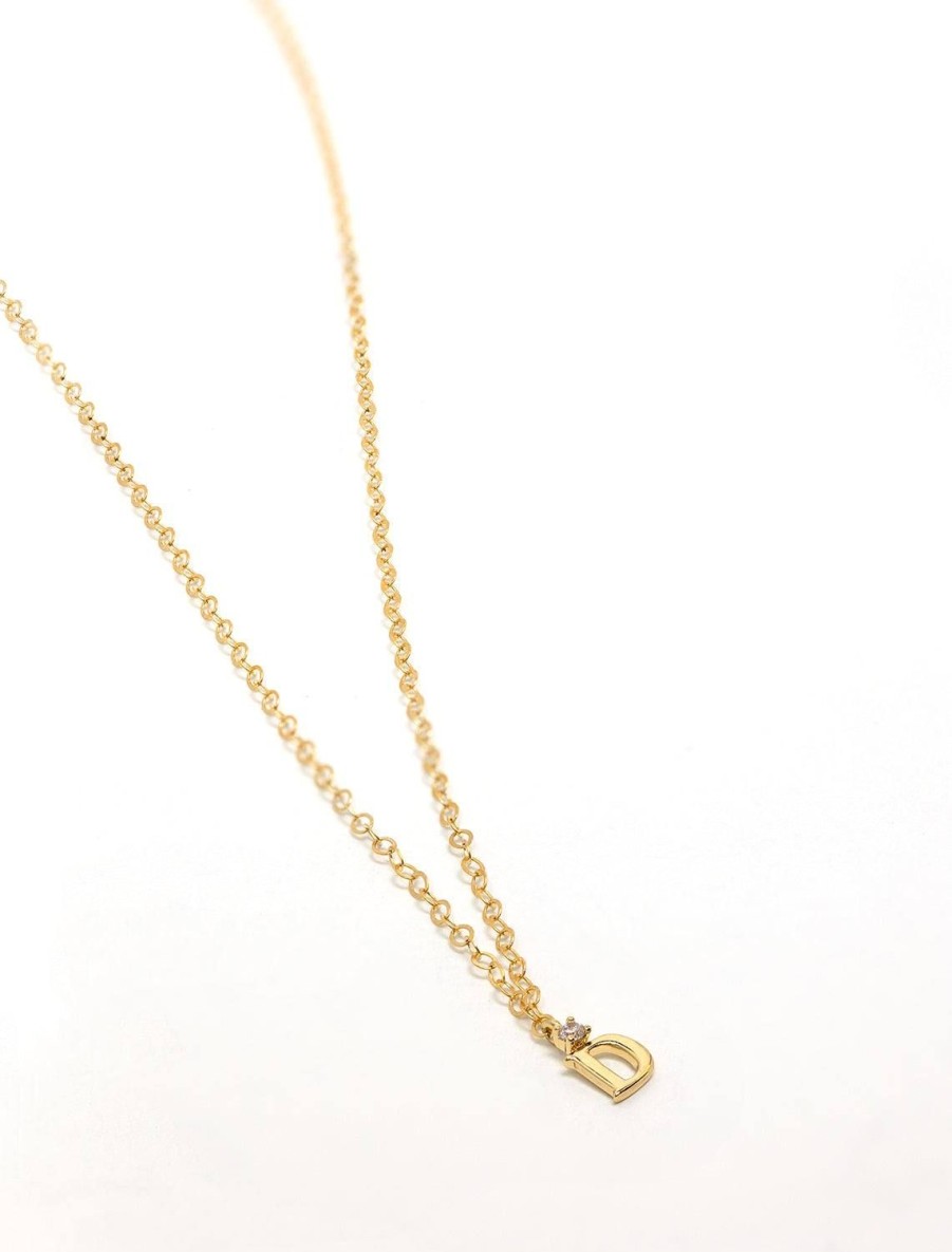 Clearance Initial And Cz Necklace In Gold | D Delicate