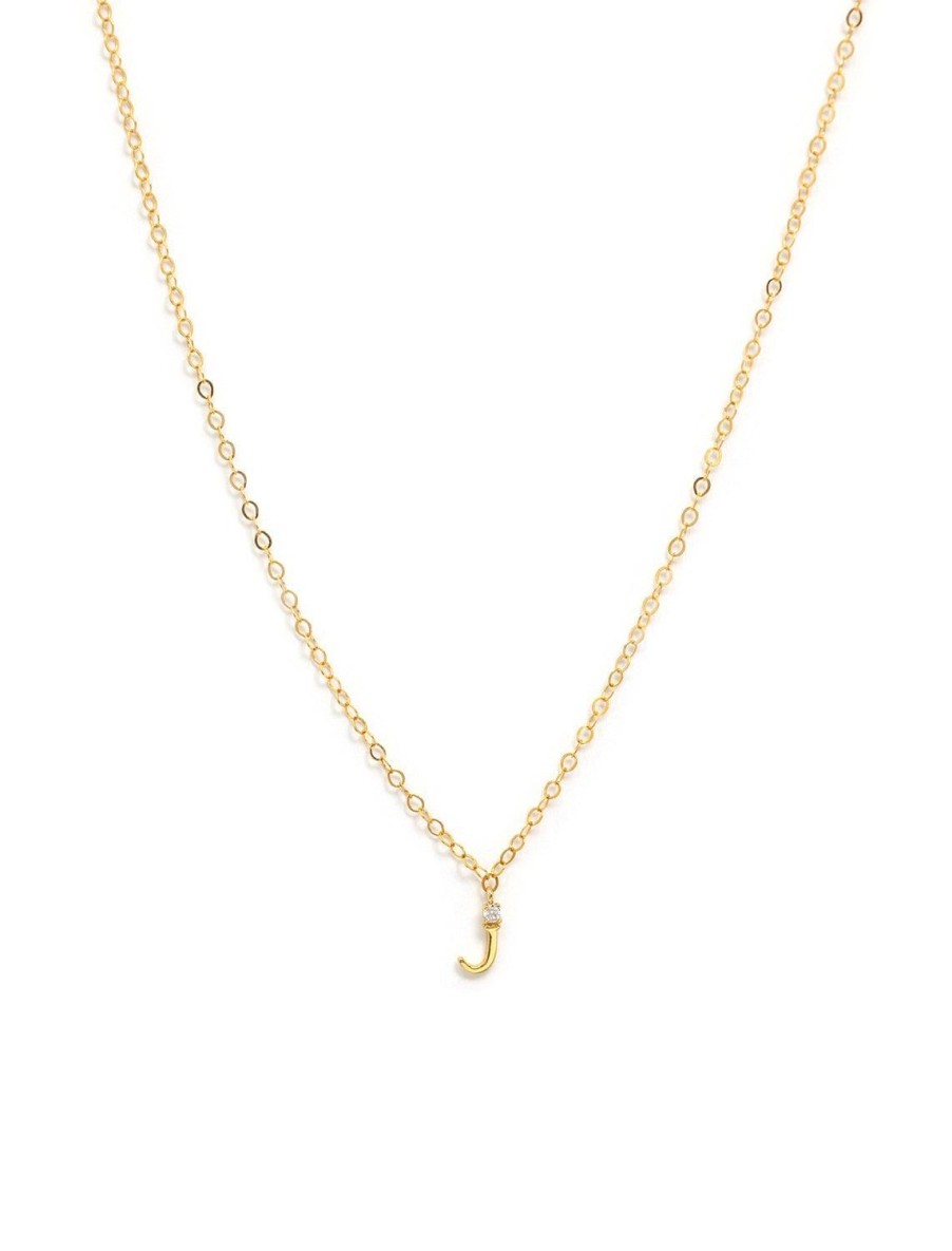 New Initial And Cz Necklace In Gold | J Delicate