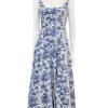 Online Wells Dress In China Blue Toile Printed Dresses