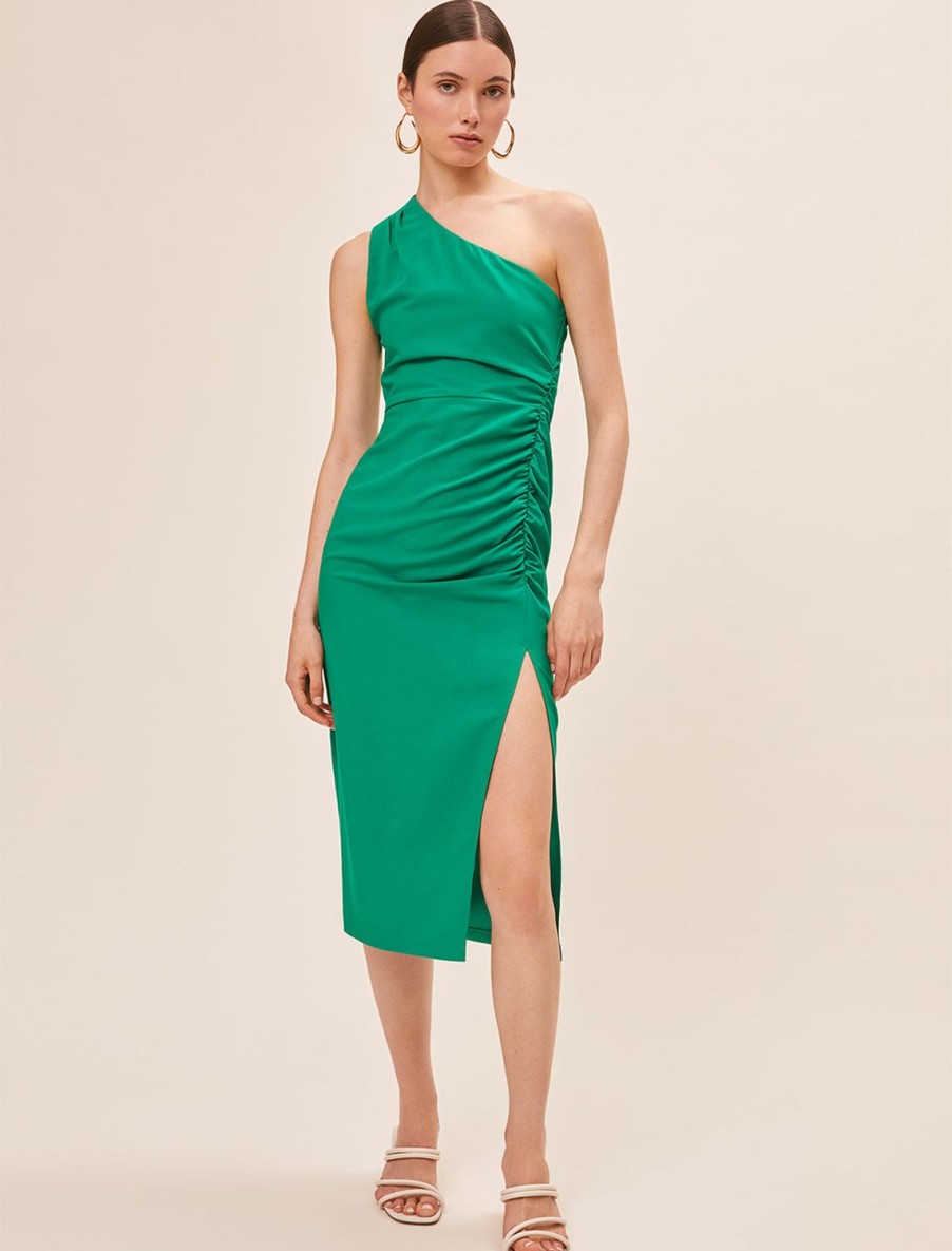 Wholesale Crocus One Shoulder Dress In Vert Occasion Dresses