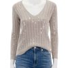 Hot Trinity Sequin V Neck Pullover Pullover Sweaters