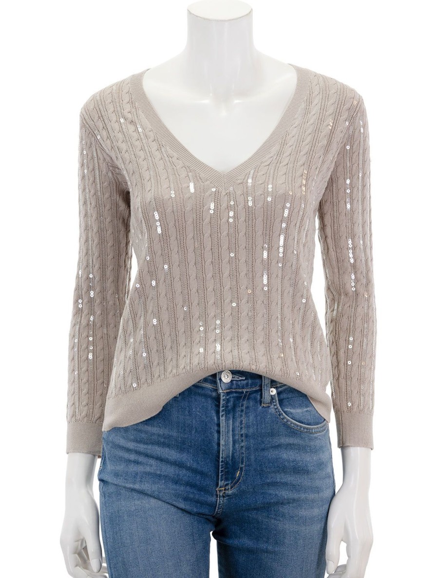 Hot Trinity Sequin V Neck Pullover Pullover Sweaters