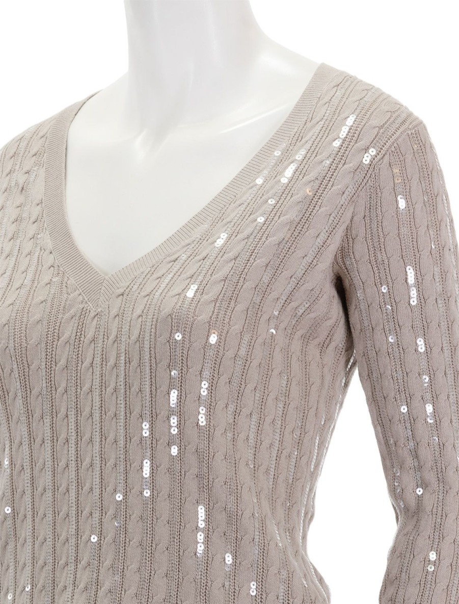 Hot Trinity Sequin V Neck Pullover Pullover Sweaters