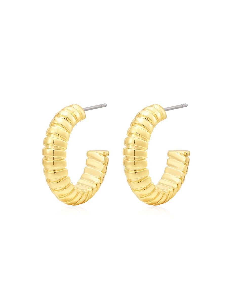 Online Snake Chain Hoops In Gold Hoops