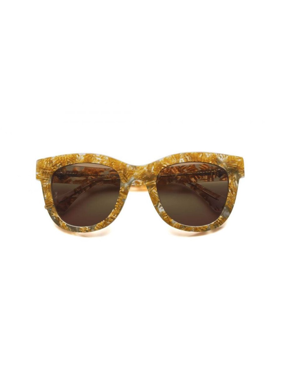 Online Colony In Light Blue Gel And Gold Flake Sunglasses